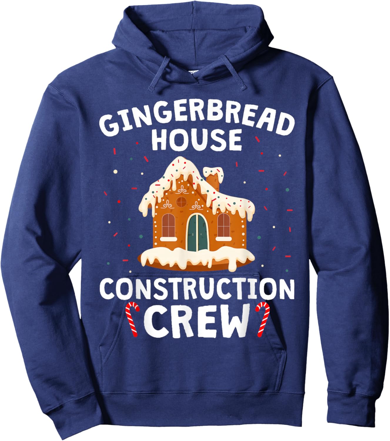 Gingerbread House Construction Crew Cookie Baking Christmas Hoodie - Hoodie | Navy