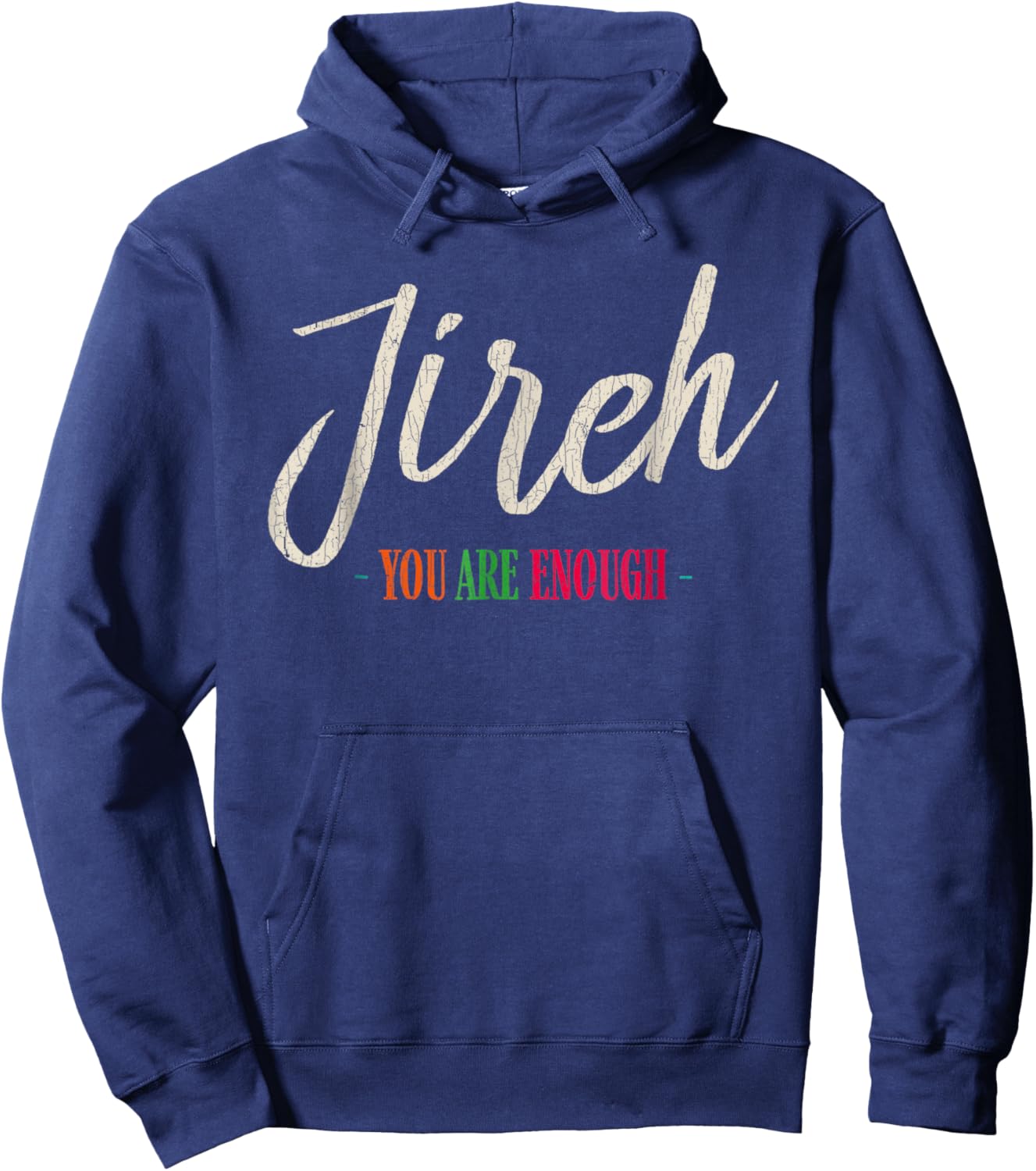 Vintage Retro Jireh I Am Enough More Then Enough Christian F Hoodie - Hoodie | Navy