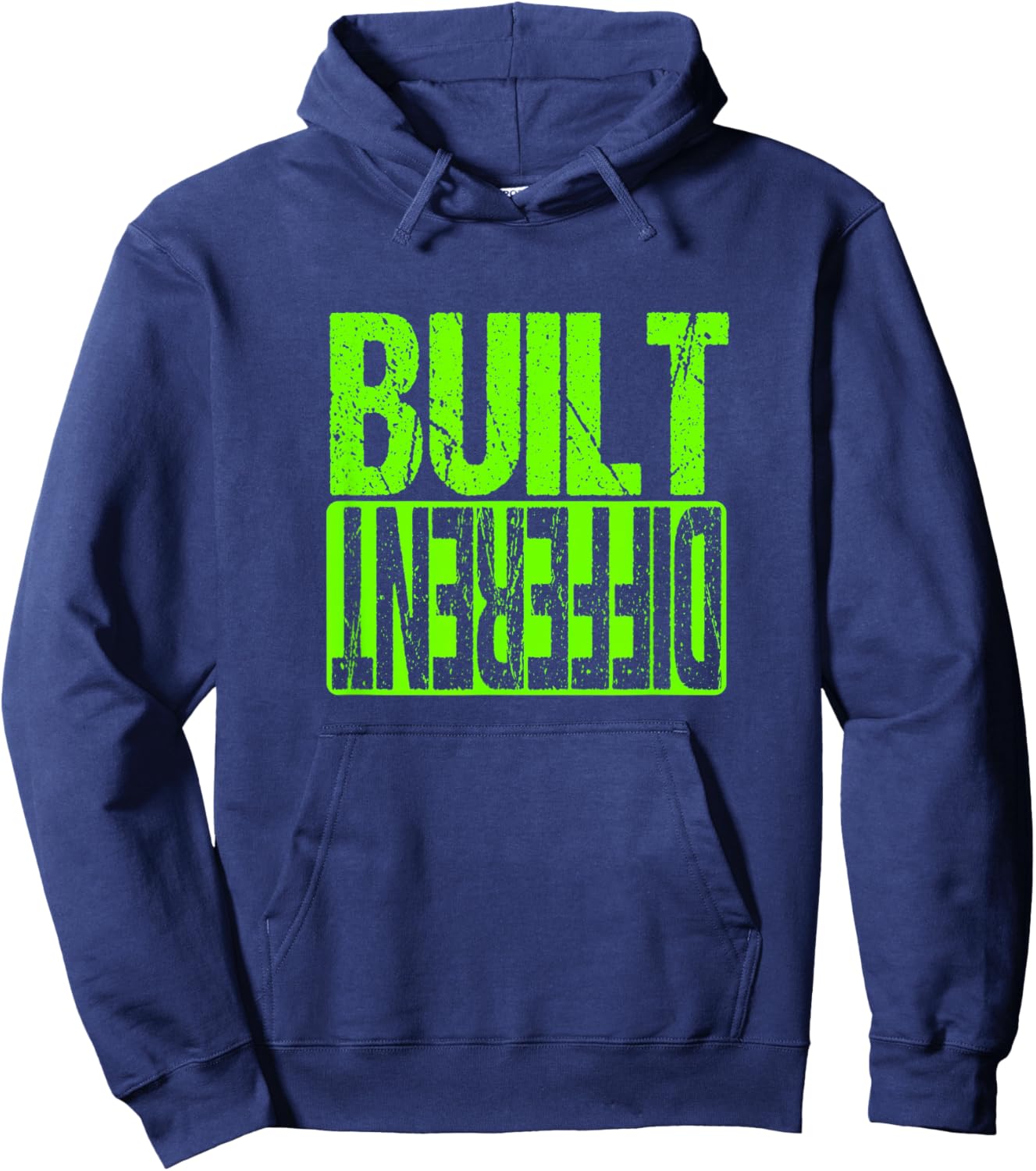 Green Built Different Green Color Graphic Green Hoodie - Hoodie | Navy