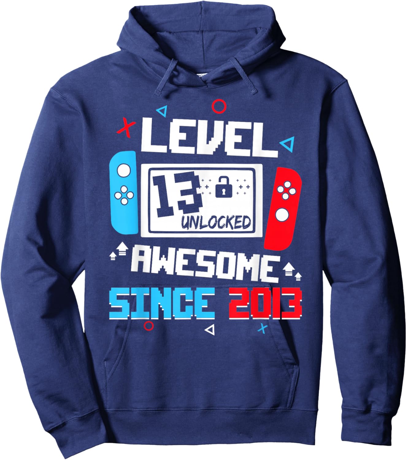 Level 13 Unlocked Awesome Since 2013 13th Birthday Hoodie - Hoodie | Navy