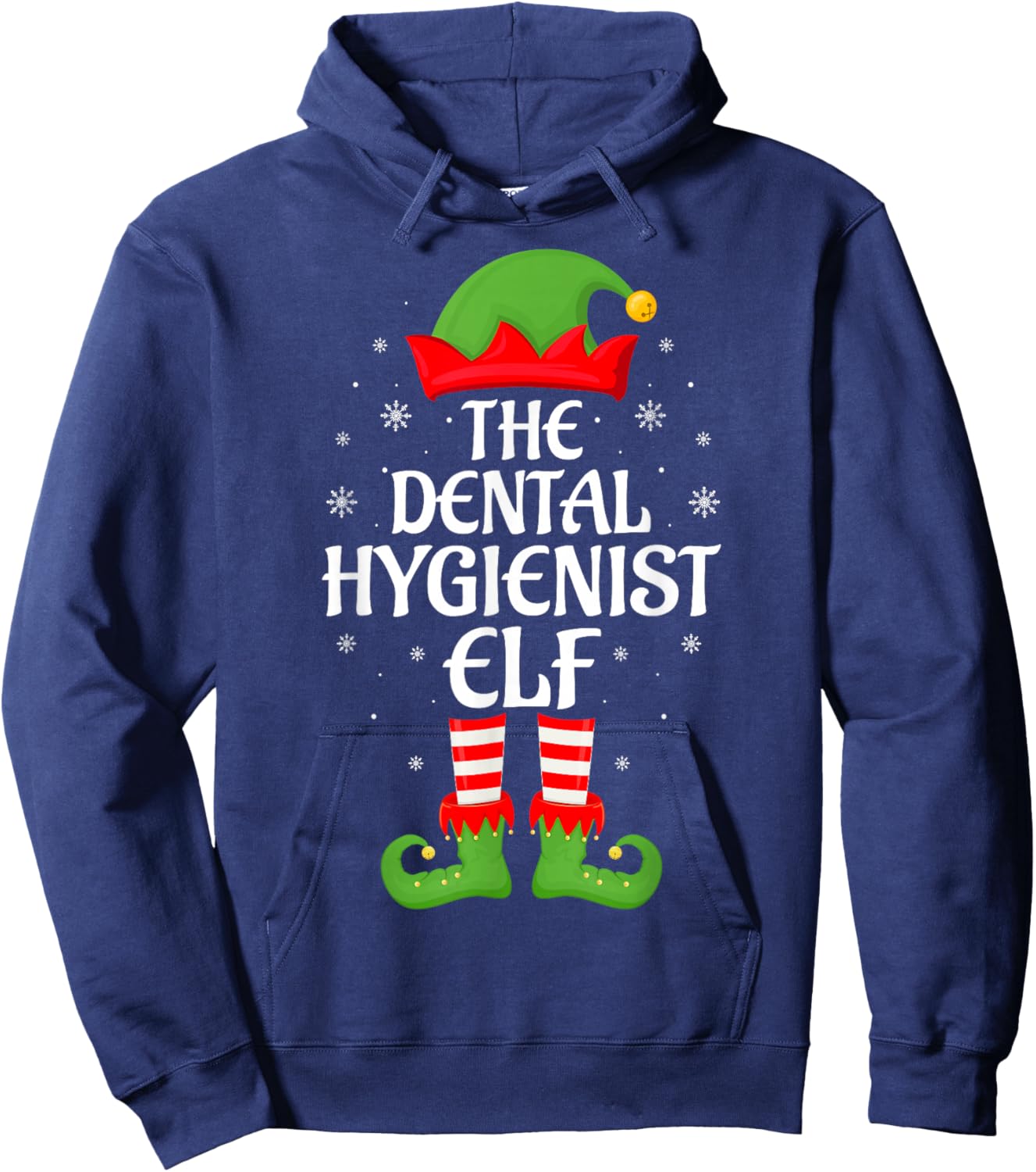 Dental Hygienist Elf Family Matching Elf Squad Christmas Hoodie - Hoodie | Navy