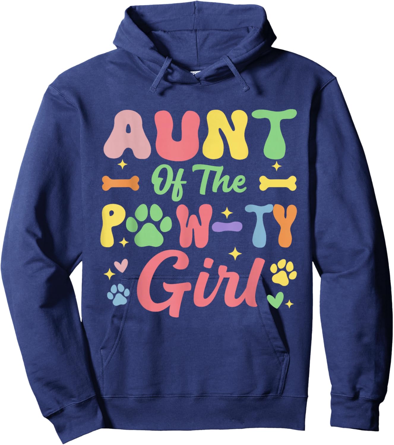Aunt of The Birthday Paw-ty Girl Dog Theme Family Party Hoodie - Hoodie | Navy