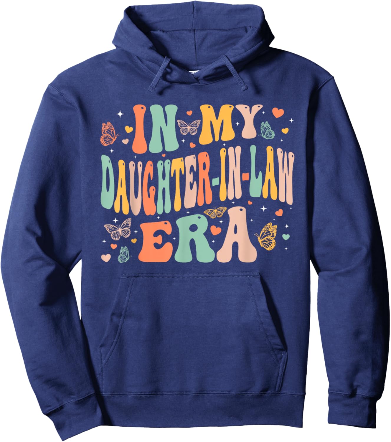 Retro Groovy In My Daughter-In-Law Era Mother's Day Girls Hoodie - Hoodie | Navy