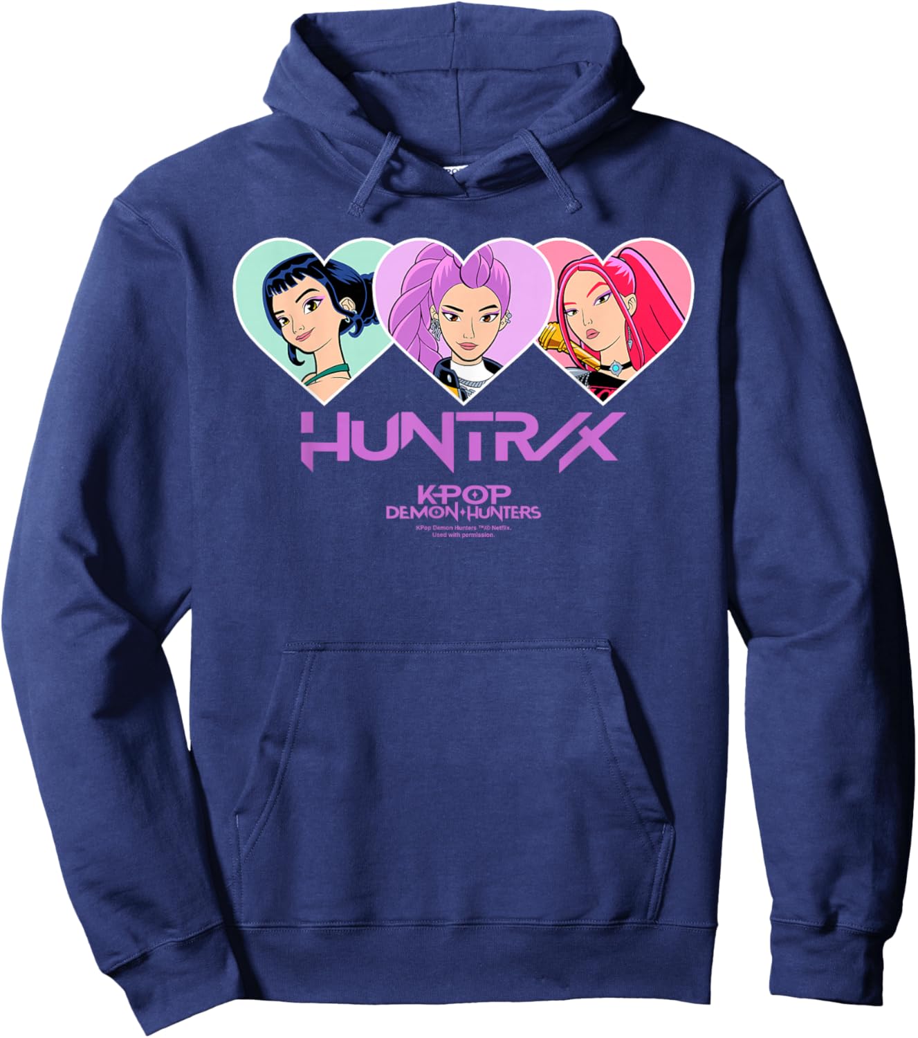 Kpop Demon Hunters Huntrix Hearts Hoodie - Hoodie | Navy