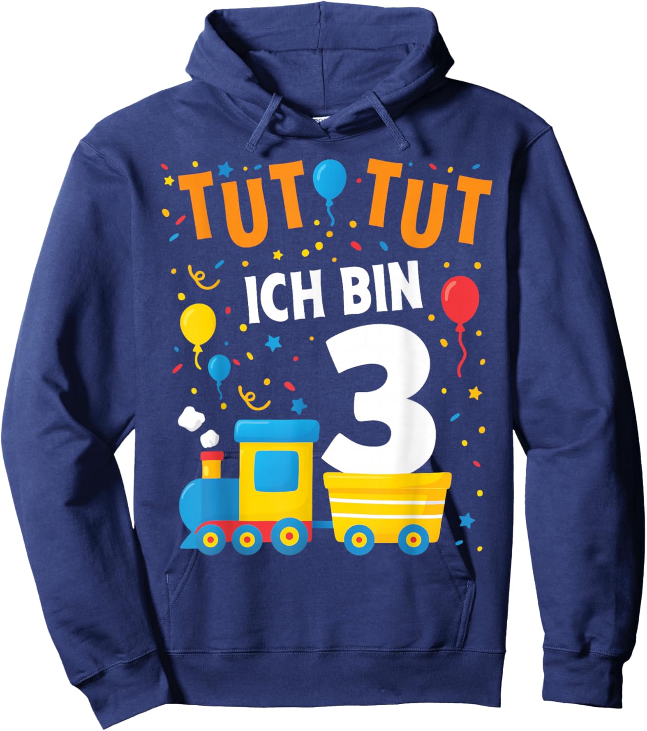 3rd Birthday Train Railway Locomotive Boy 3 Birthday Hoodie - Hoodie | Navy