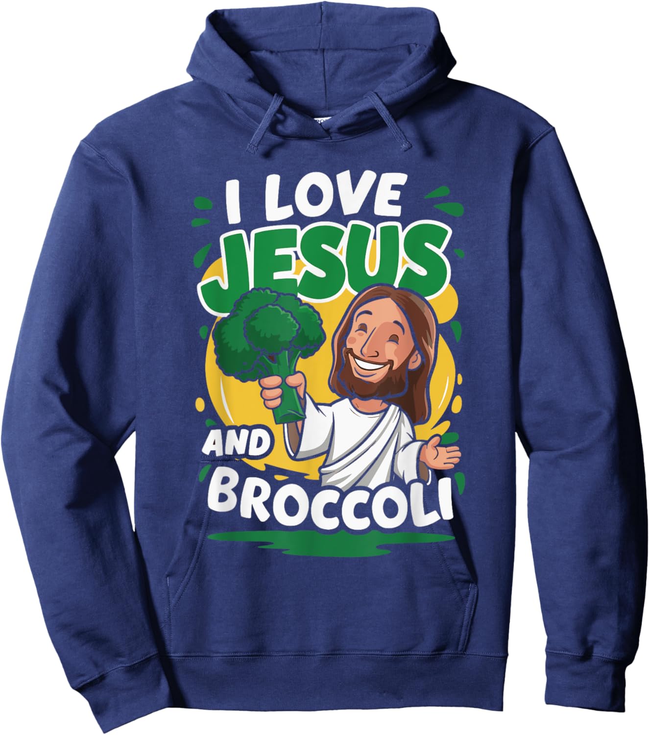 I Love Jesus And Broccoli Hoodie - Hoodie | Navy