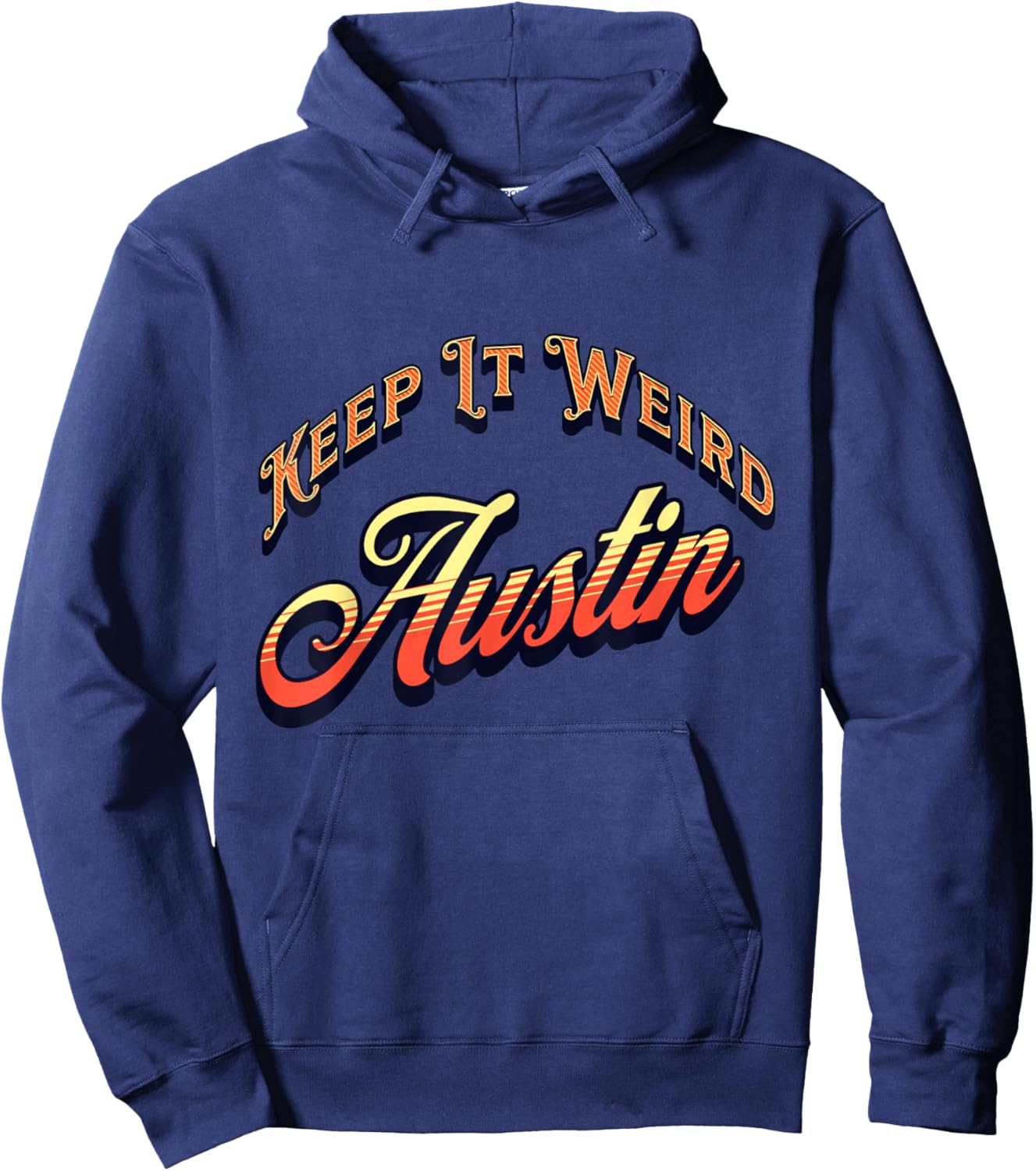 Vintage Austin, Texas Keep It Weird Sunset Hoodie - Hoodie | Navy