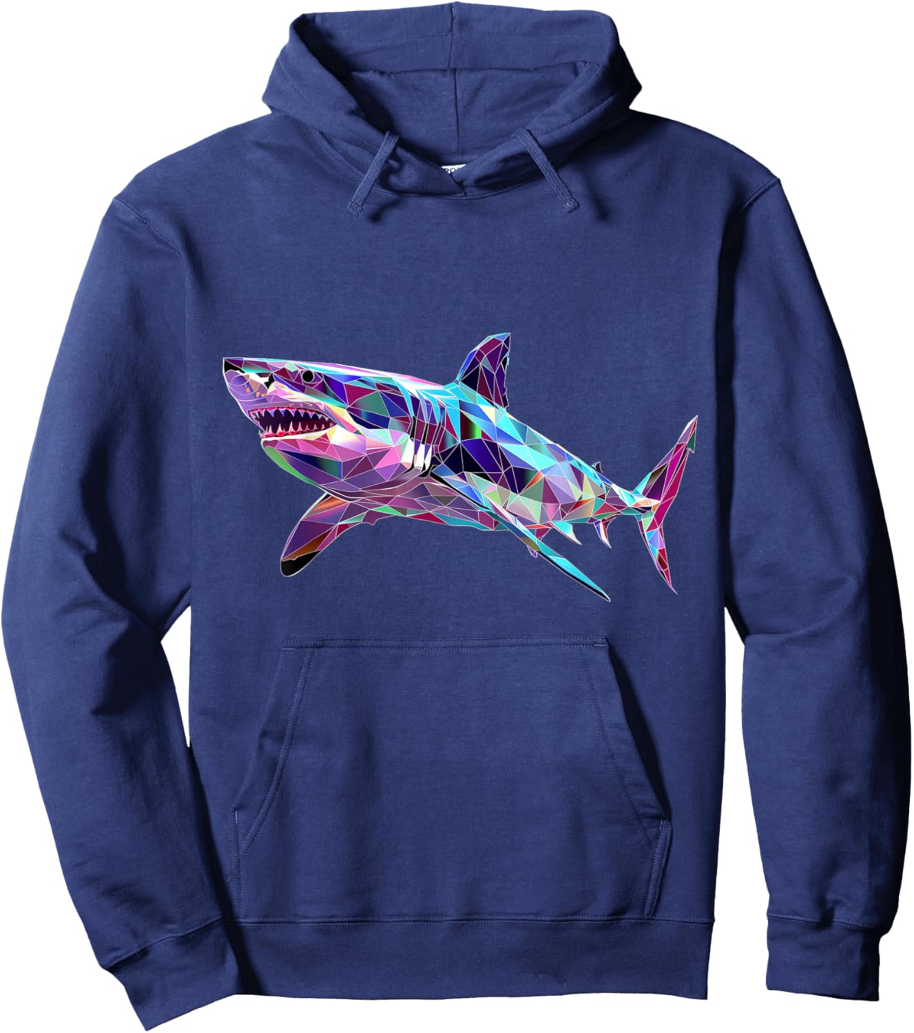 Big White Shark, Polygon Fishing, Diving, Hail Lovers Hoodie - Hoodie | Navy
