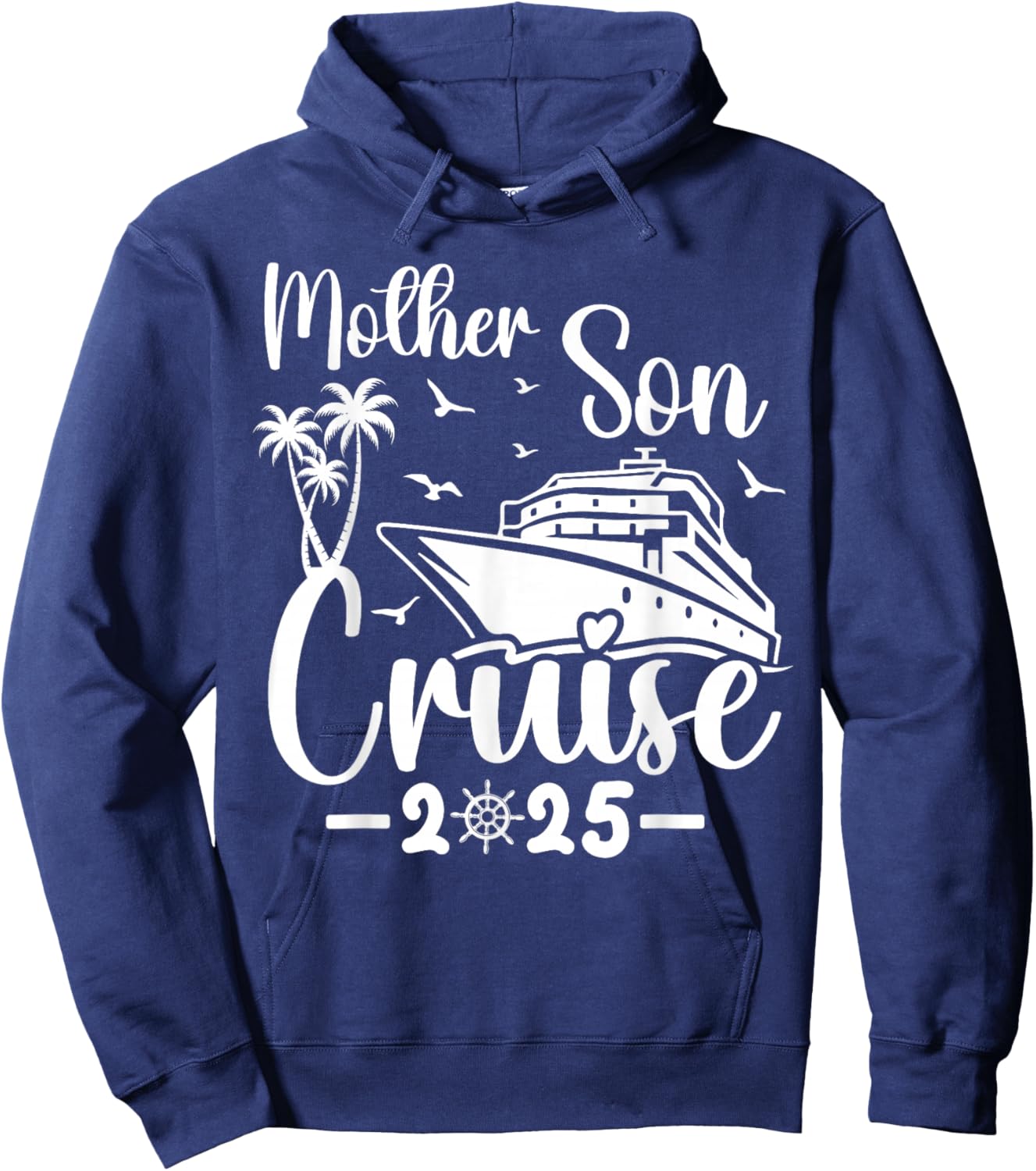 Mother Son Cruise 2025 Family Mom Son Matching Vacation Trip Hoodie - Hoodie | Navy