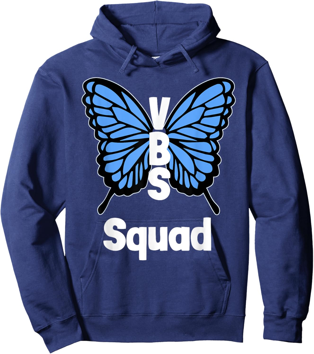 VBS 2025 Vacation Bible School Butterfly Wings VBS Squad Hoodie - Hoodie | Navy