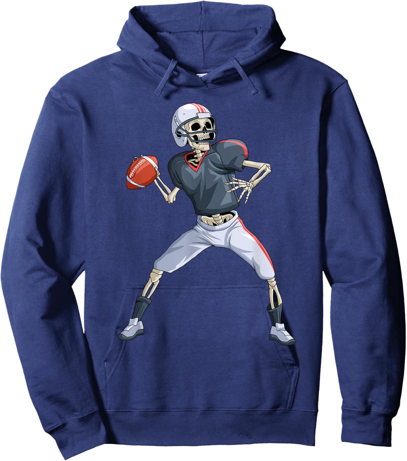 American Football Skeleton Quarterback Halloween Football Hoodie - Hoodie | Navy