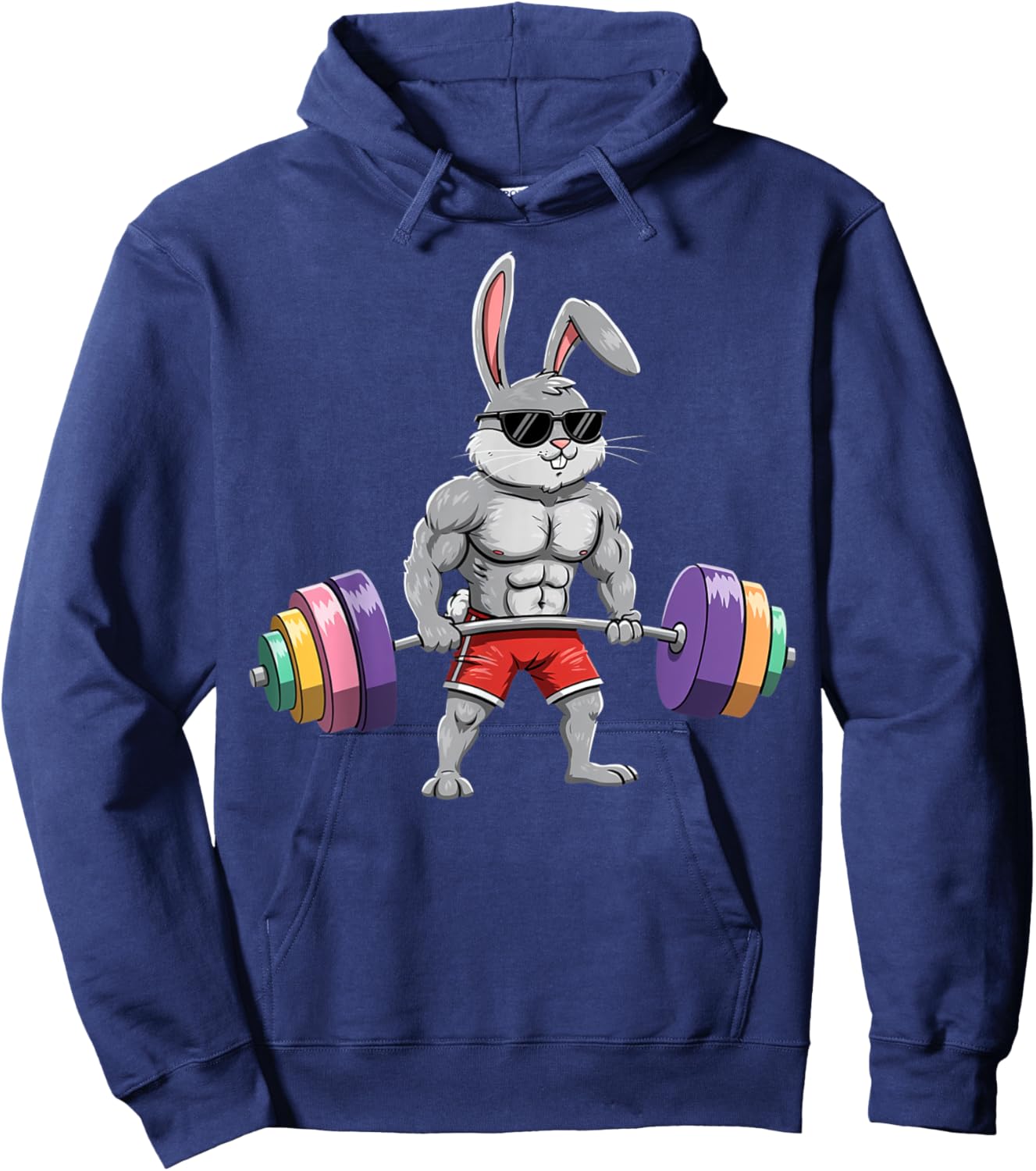 Easter Day Workout Deadlift Bunny Easter Gym Men Women Hoodie - Hoodie | Navy