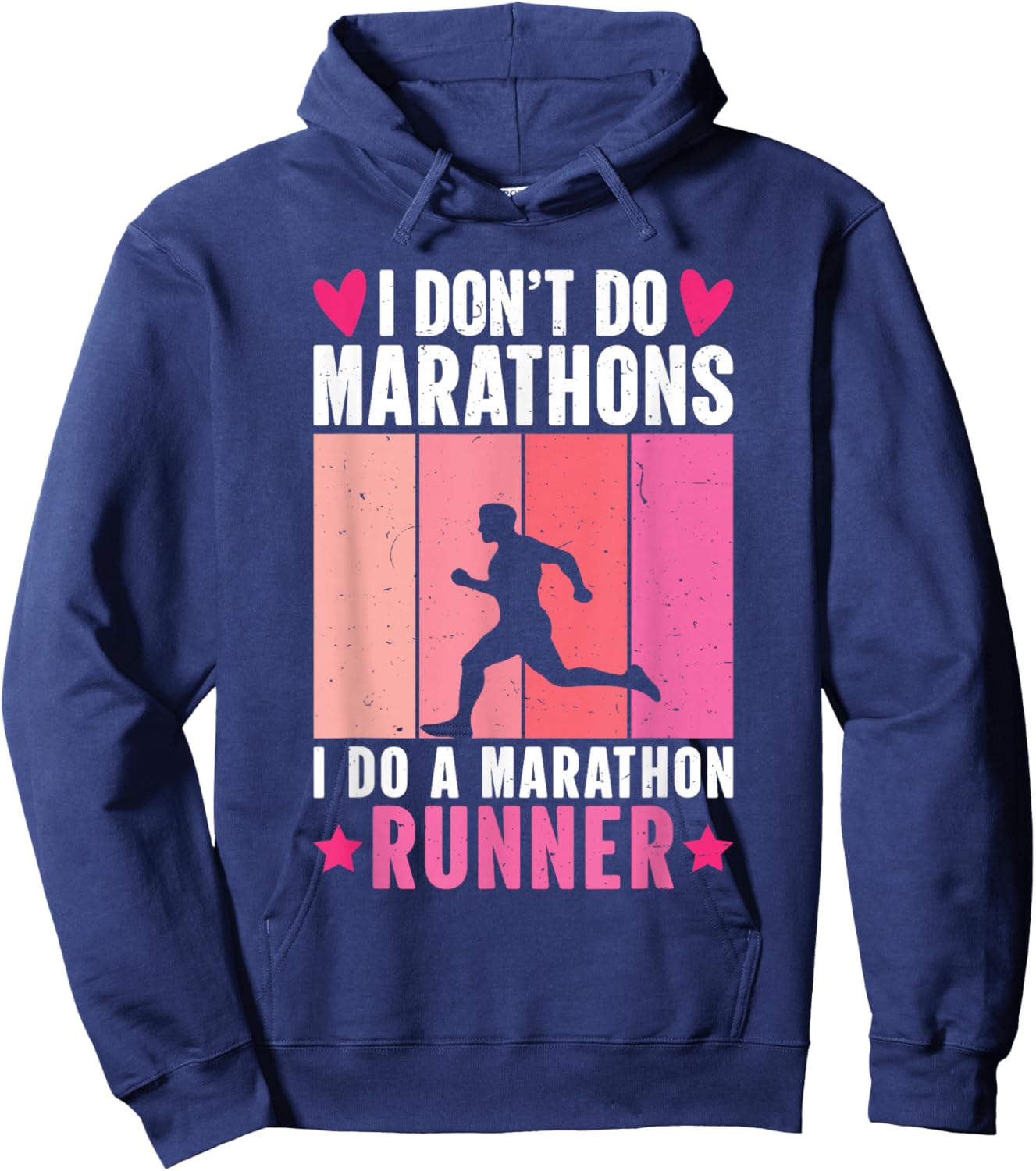 Retro I Don't Do Marathons I Do A Marathon Runner Hoodie - Hoodie | Navy