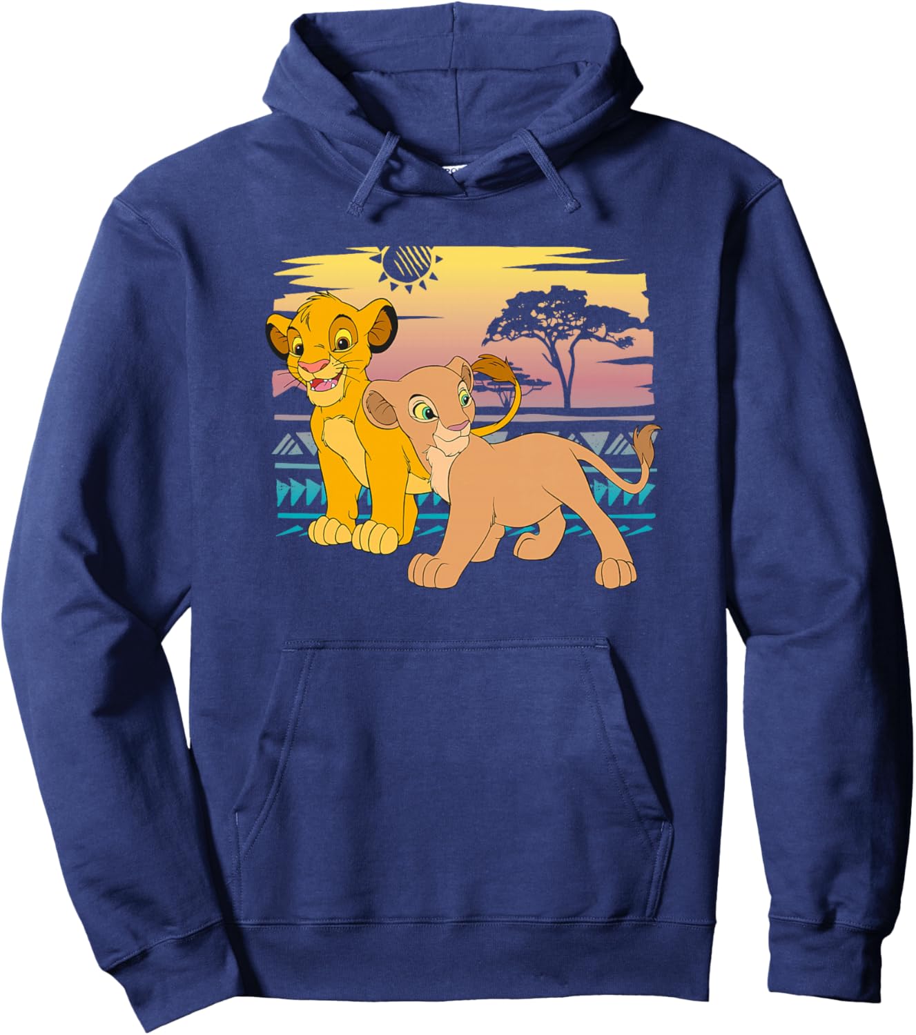 Disney Le Roi Lion Young Simba Nala 90s haut de gamme Hoodie - Hoodie | Navy