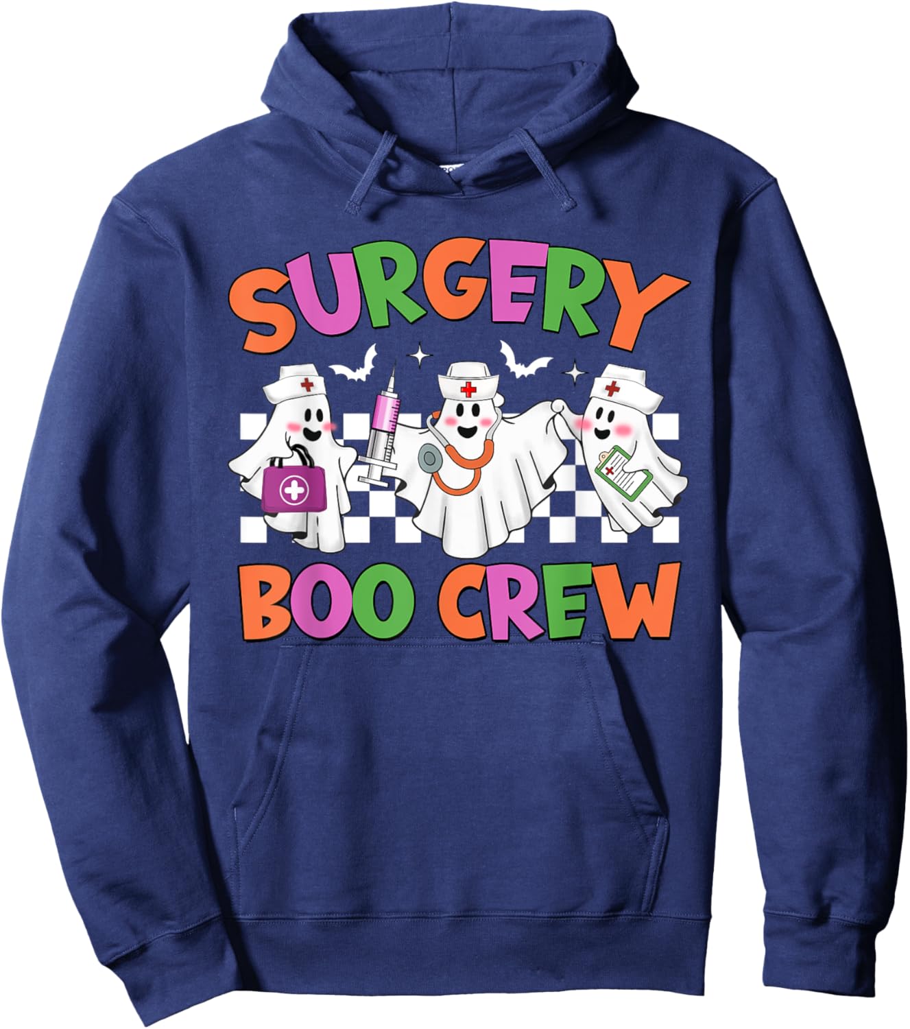 Retro Surgery Boo Crew Surgical Tech Halloween Costumes Hoodie - Hoodie | Navy