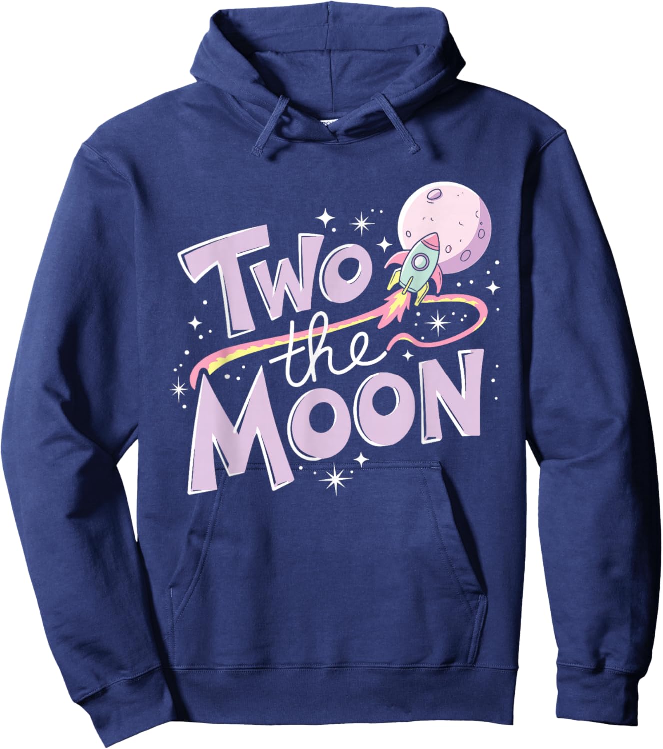 Two The Moon 2nd Birthday Girl Boy 2 Year Old Toddler Hoodie - Hoodie | Navy