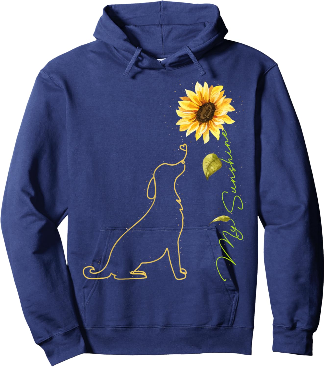 Dog Sunflower, Cute Dog Sunshine Dog Lover | Dog Owner Hoodie - Hoodie | Navy
