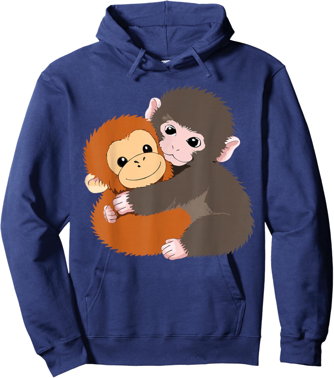Monkey Punch Baby Cute Graphic Hoodie - Hoodie | Navy