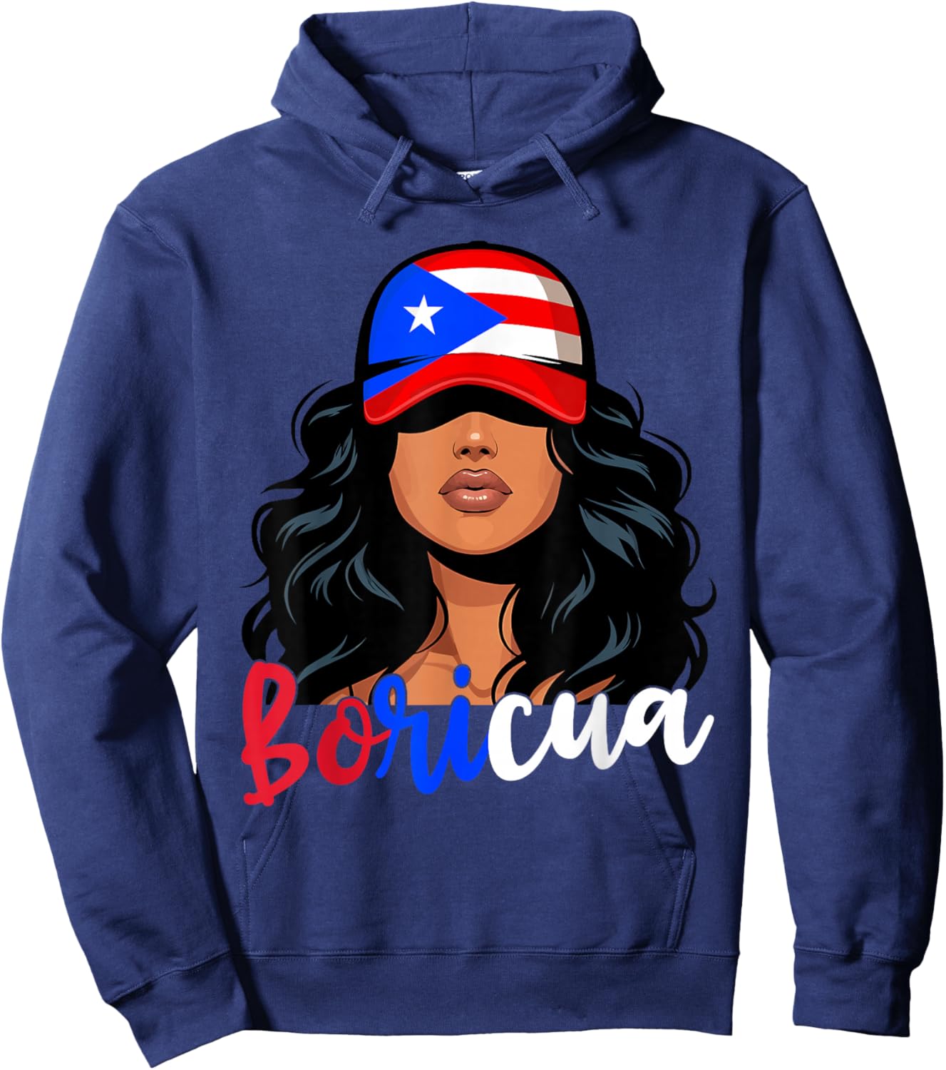 Puerto Rican Girl Puerto Rico Flag Proud Boricua Women Hoodie - Hoodie | Navy
