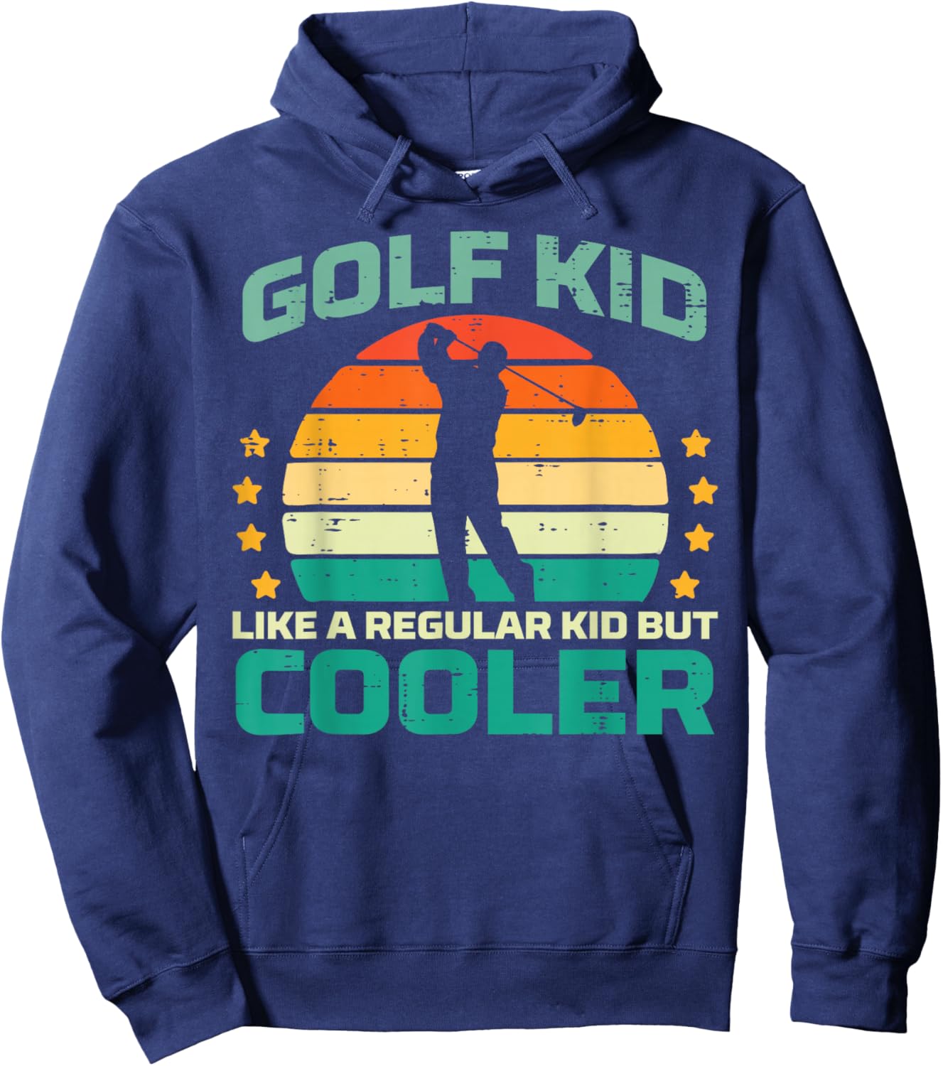 Golf Kid Like Regular Cooler Retro Golfer Dad Men Boys Kids Hoodie - Hoodie | Navy
