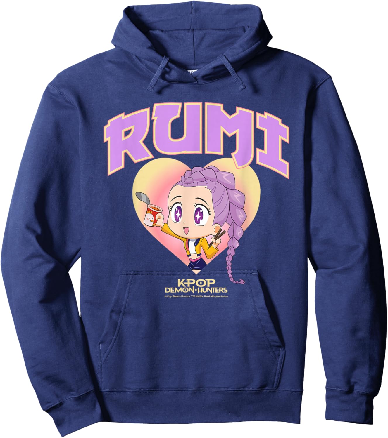 Kpop Demon Hunters Rumi Collegic Officially Licensed Hoodie - Hoodie | Navy