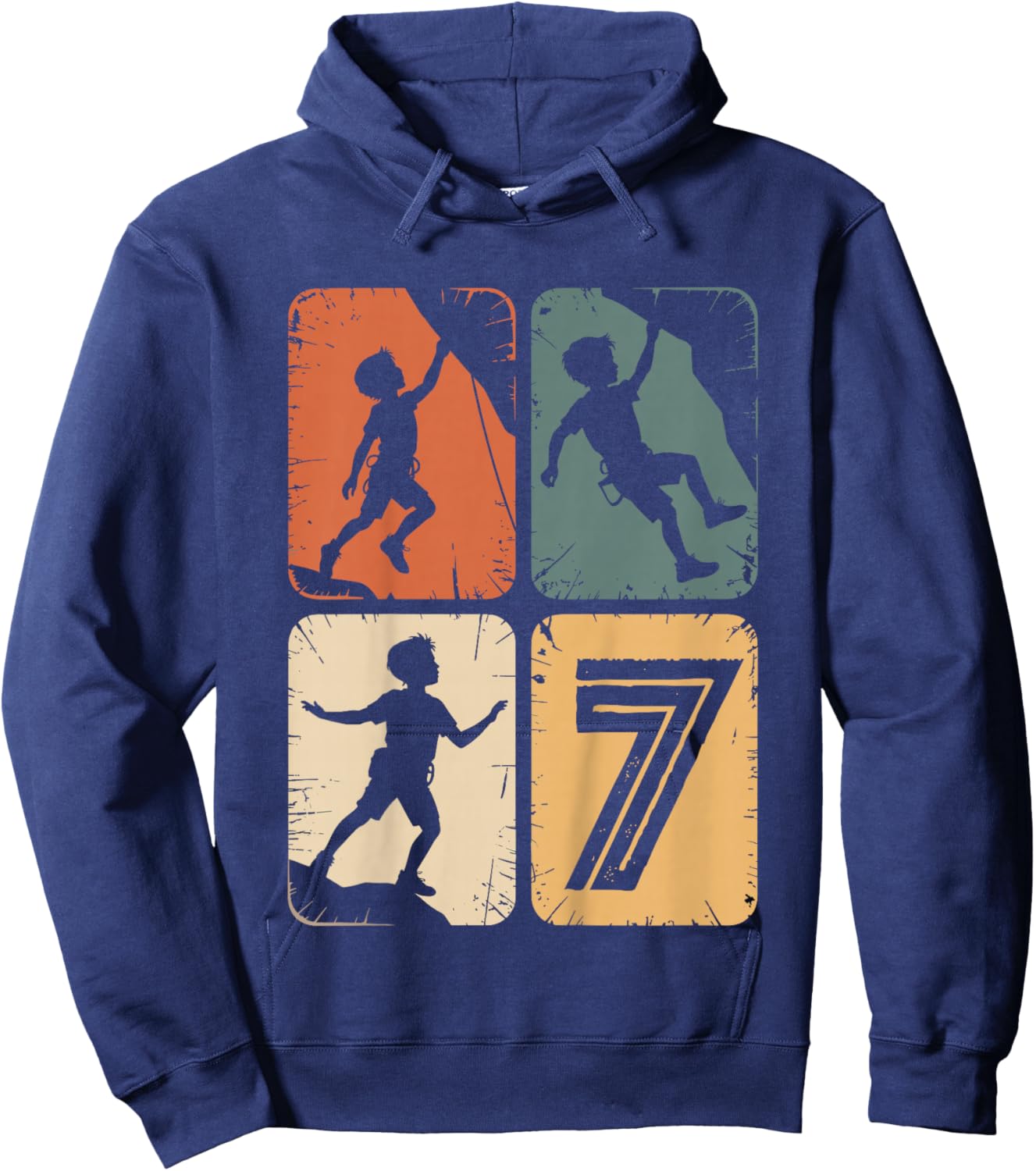 7. Geburtstag Junge Mädchen Klettern Bouldern Kletterer Hoodie - Hoodie | Navy