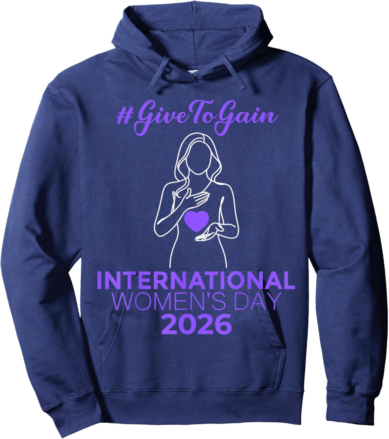 Journée Internationale de la Femme 2026 IWD Give to Gain Women Girls Hoodie - Hoodie | Navy