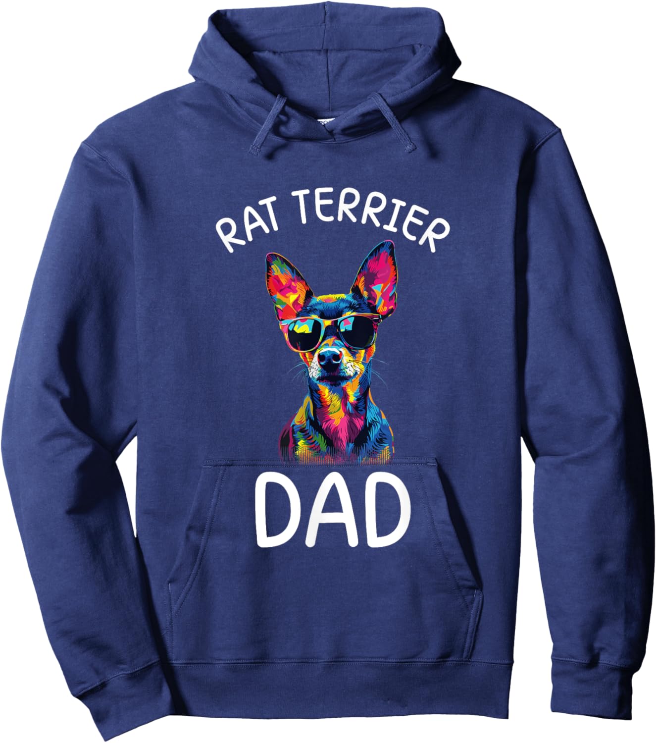 Rat Terrier Dad Pop Art Design Rat Terrier Lovers Hoodie - Hoodie | Navy