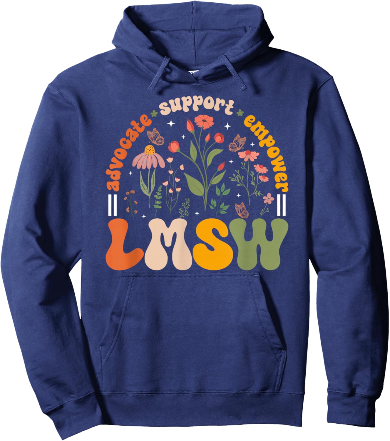 LMSW Groovy Licensed Master Social Worker LMSW Social Worker Hoodie - Hoodie | Navy