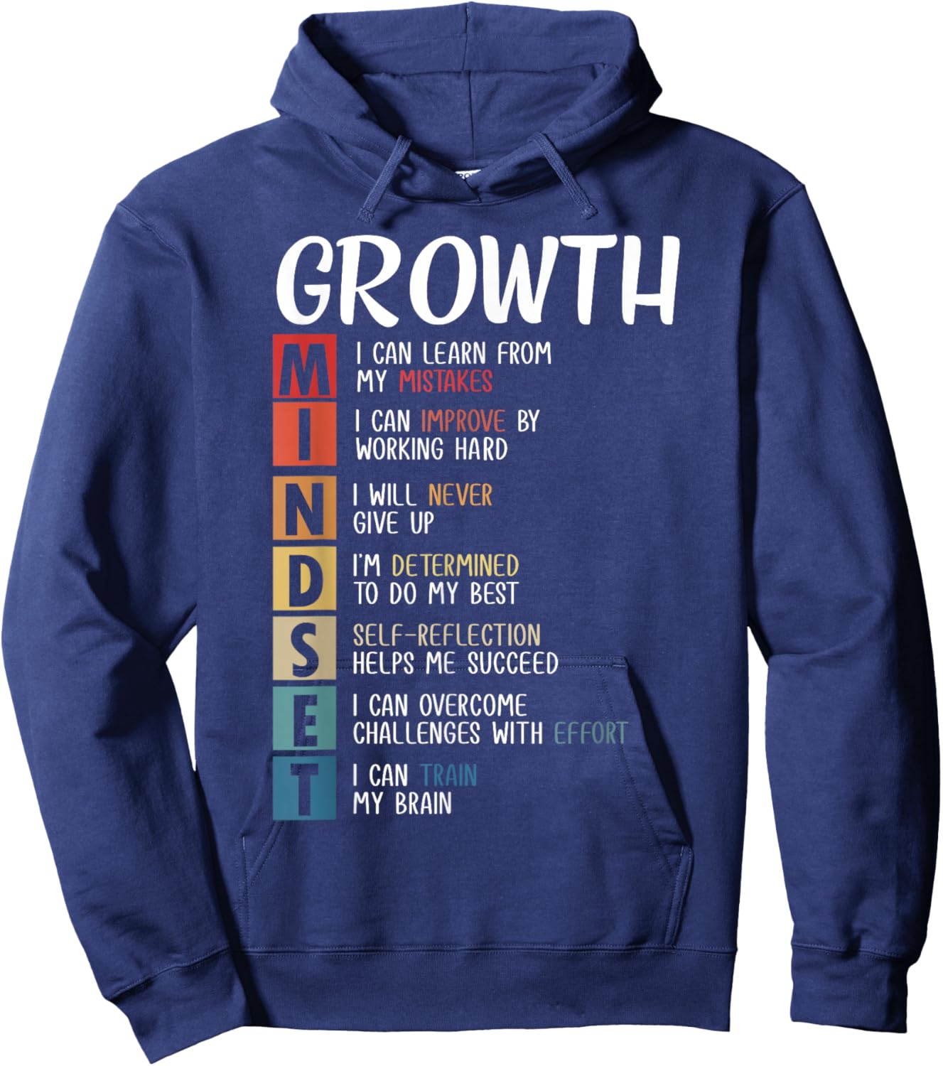Growth Mindset Motivational Quote Classroom Teacher Women Hoodie - Hoodie | Navy