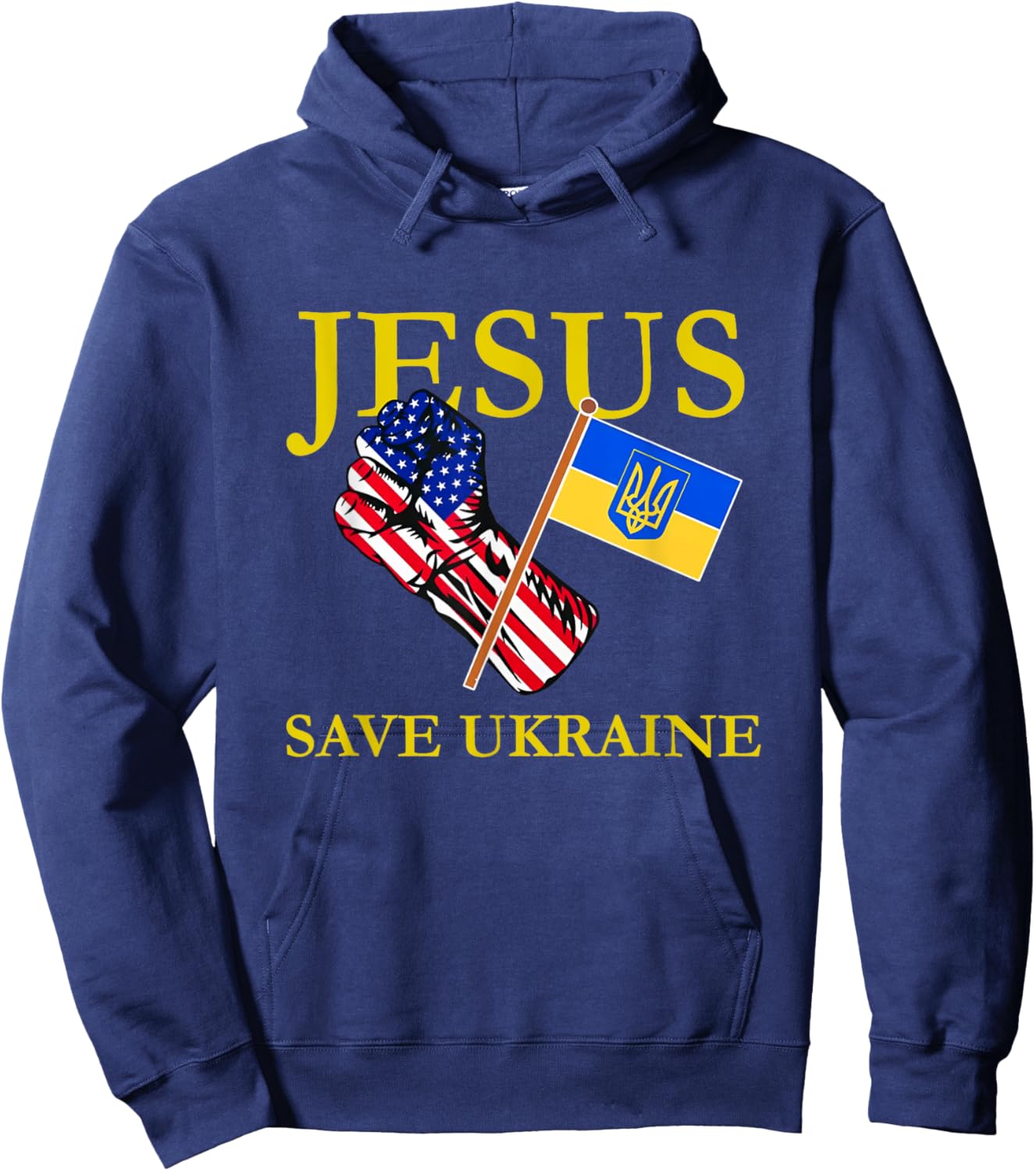 Jesus Save Ukraine Christian Hoodie - Hoodie | Navy