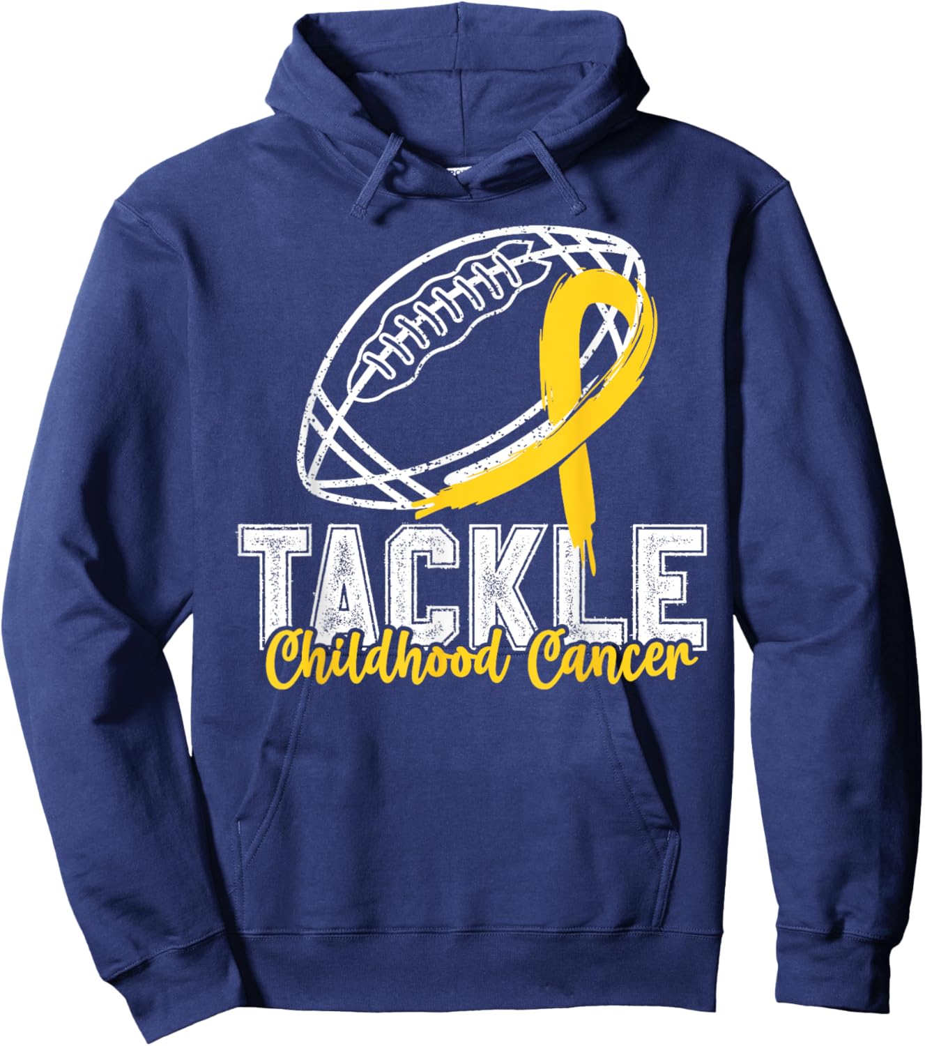 Tackle Childhood Cancer Football Childhood Cancer Awareness Hoodie - Hoodie | Navy