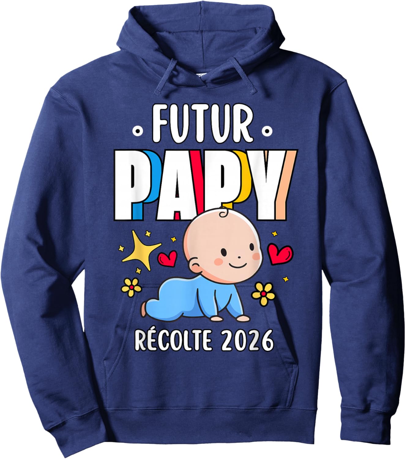 Gift Future Grandpa 2026 Grandpa Announcement Pregnancy Baby Hoodie - Hoodie | Navy