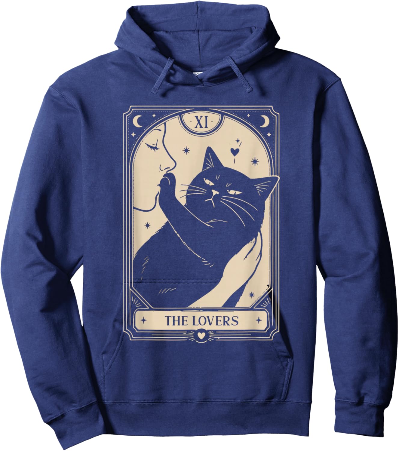Witchy Cat Tarot Card Hoodie - Hoodie | Navy