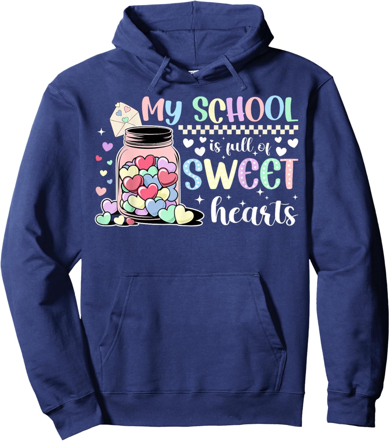 My School Valentine School Secretary Valentines Day Hoodie - Hoodie | Navy