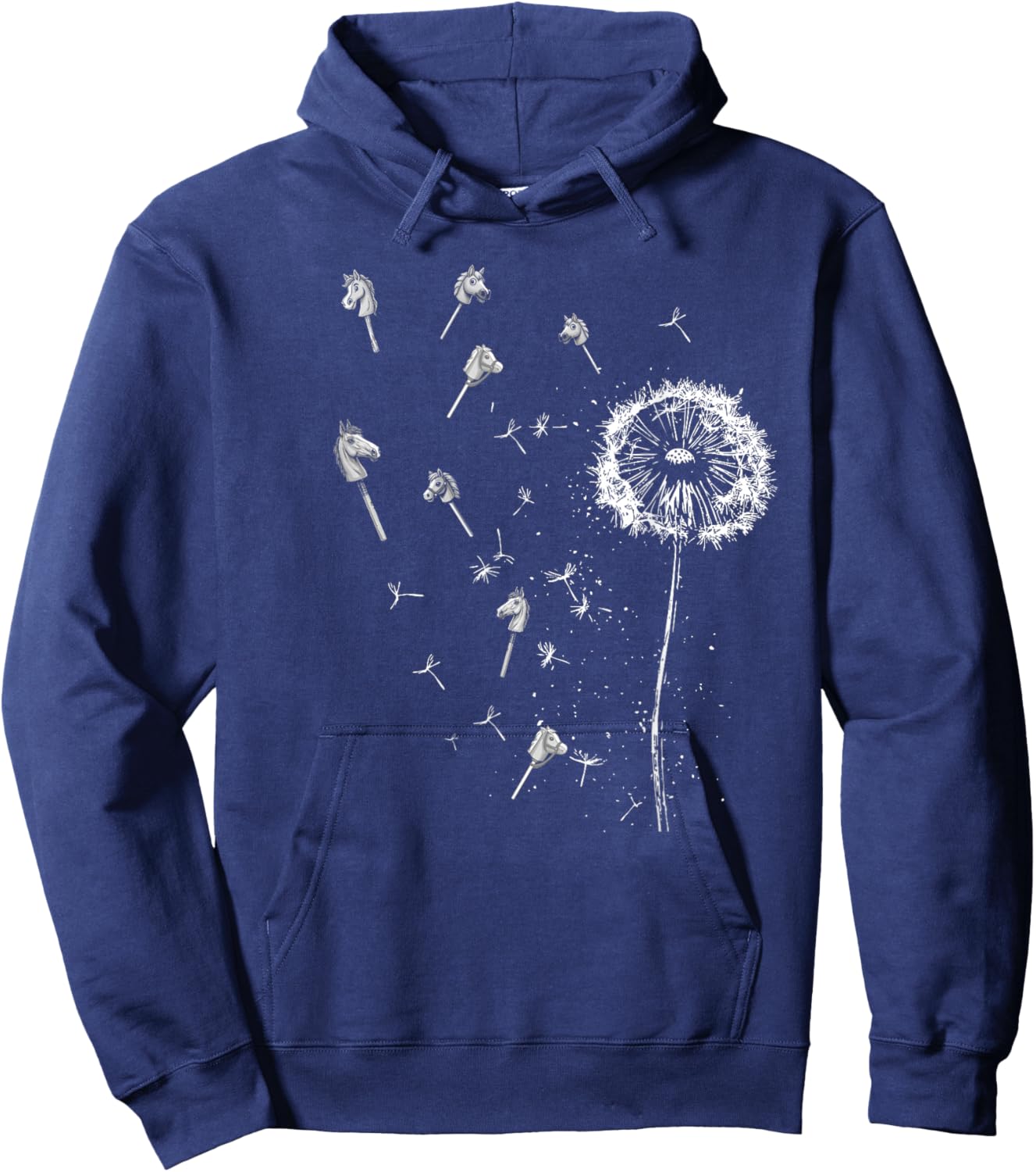 Funny Hobby Horsing Cute Hobby Horse Dandelion for Girls Hoodie - Hoodie | Navy