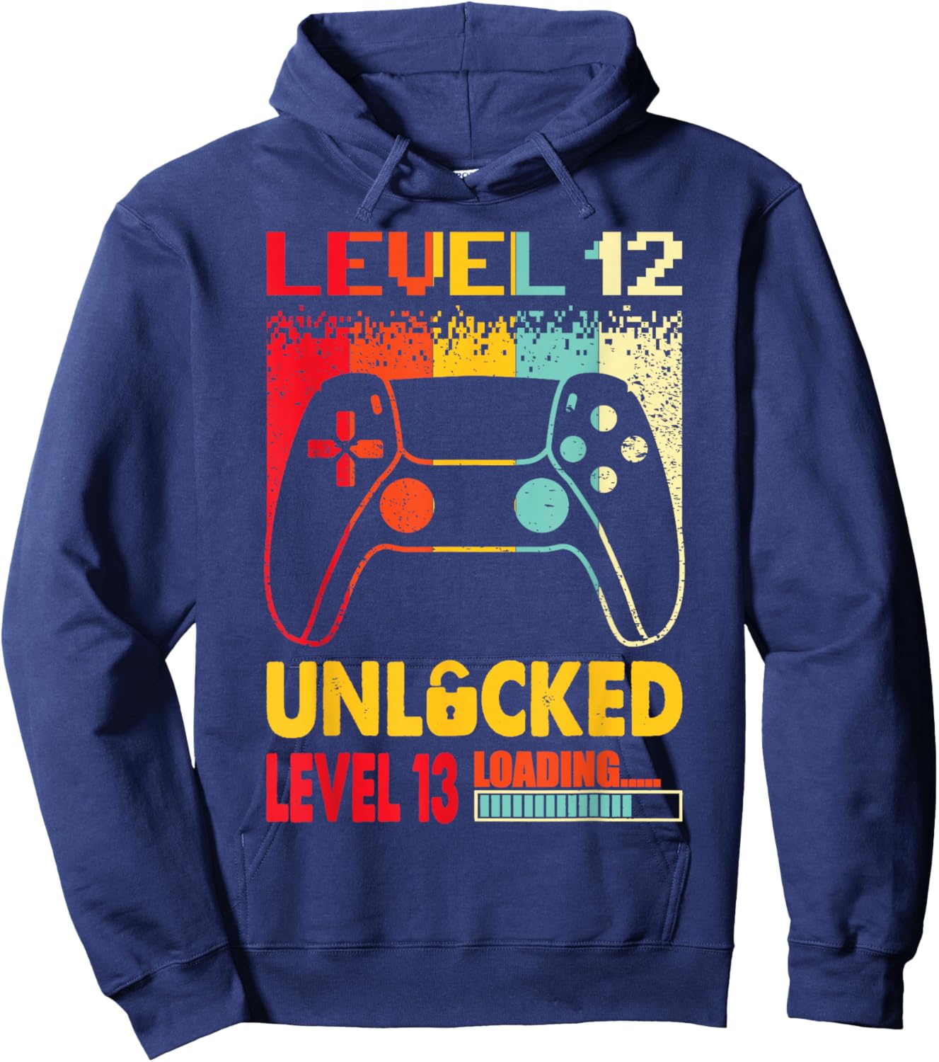 Level 12 Unlocked Level 13 Loading 12 Years Old 12 Birthday Hoodie - Hoodie | Navy