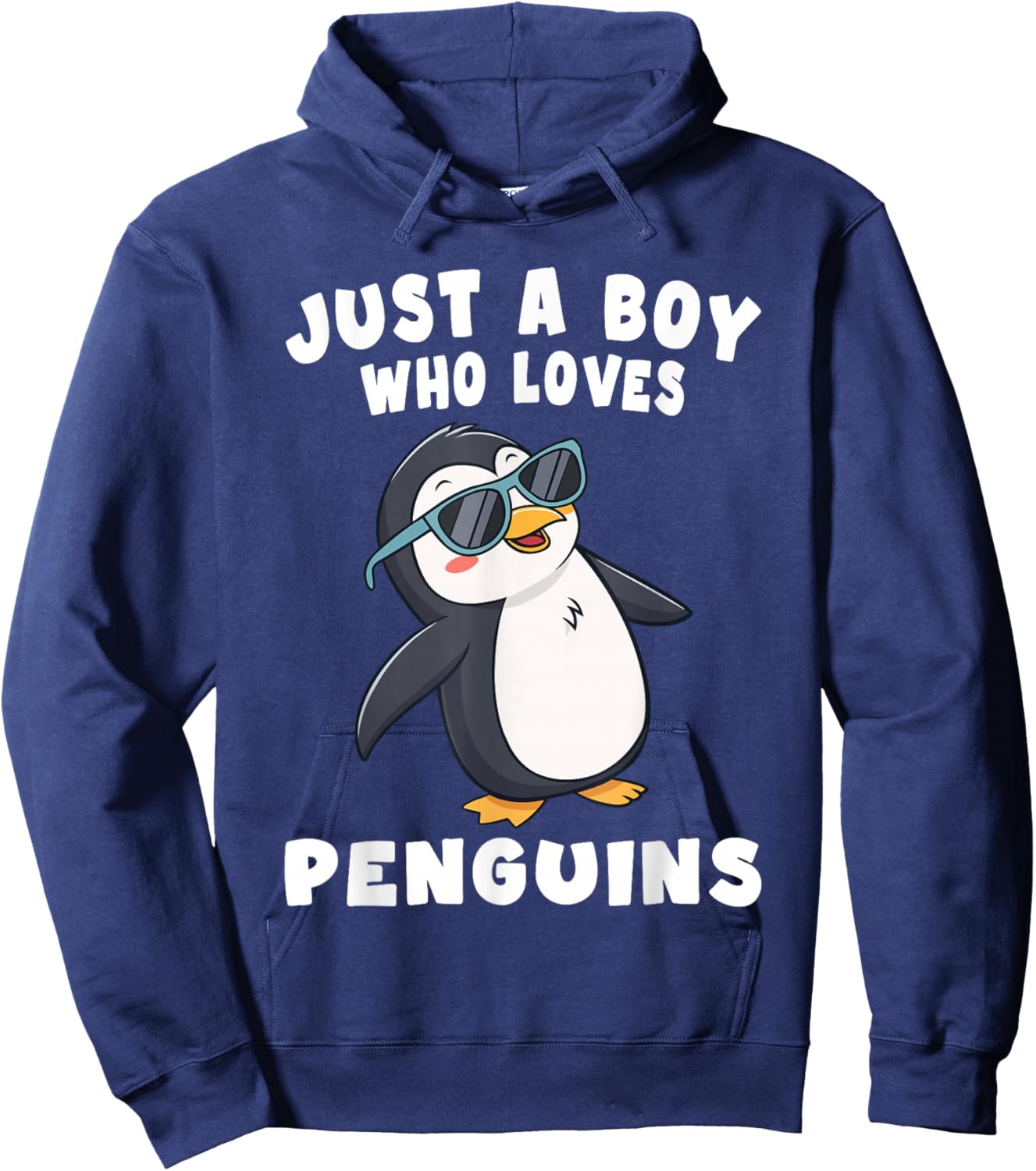 Just a Boy who Loves Penguins Kids Boys Penguin Hoodie - Hoodie | Navy