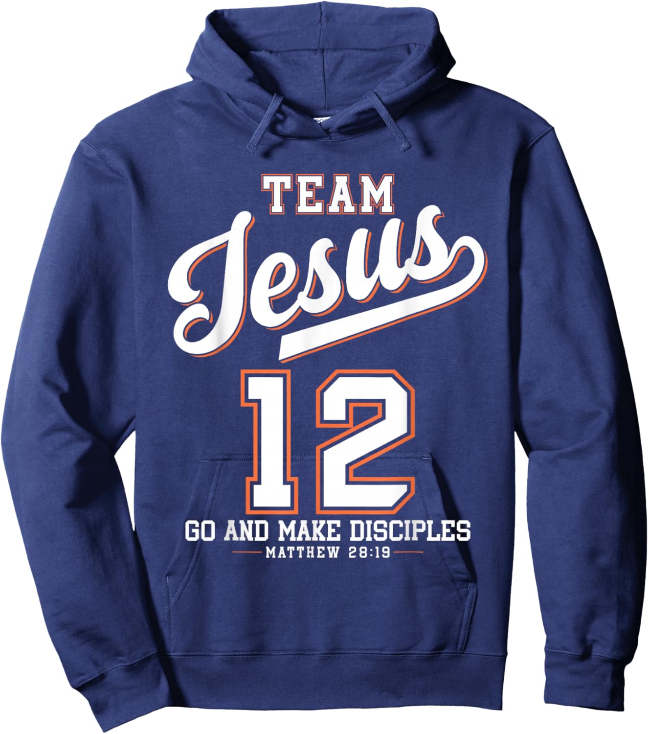Jesus Baseball Team Jesus Christian Matthew 28:19 Verse Hoodie - Hoodie | Navy
