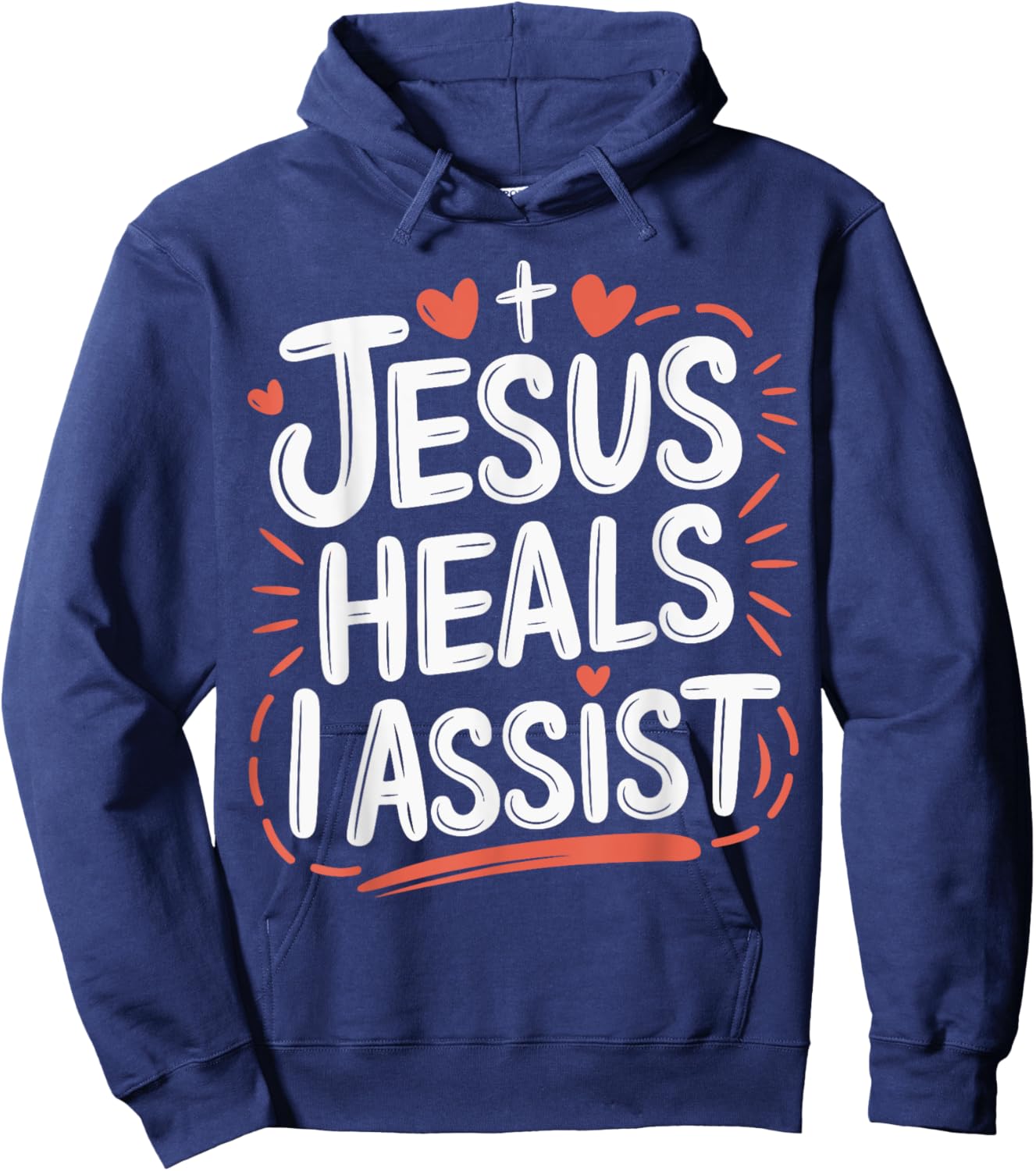 Jesus Heals I Assist Nursing Student Midwife ER Nurse Hoodie - Hoodie | Navy