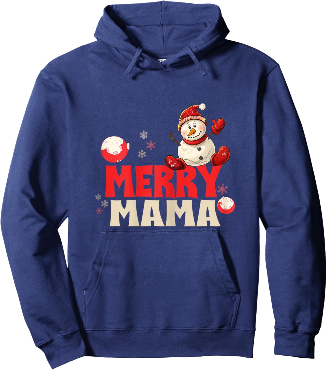 Merry Mama Cozy Snowman for Christmas Jollification Hoodie - Hoodie | Navy
