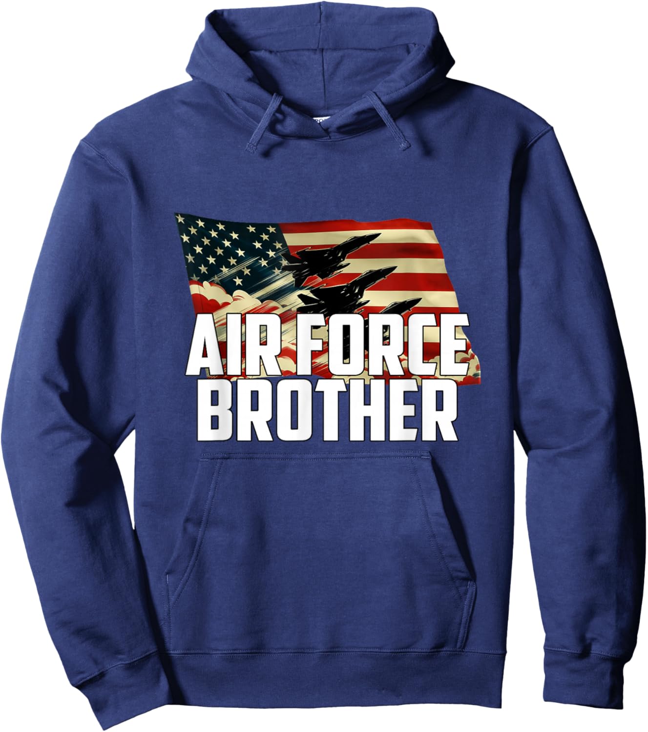 Proud Air Force Brother Patriotic Pride Military Family Hoodie - Hoodie | Navy