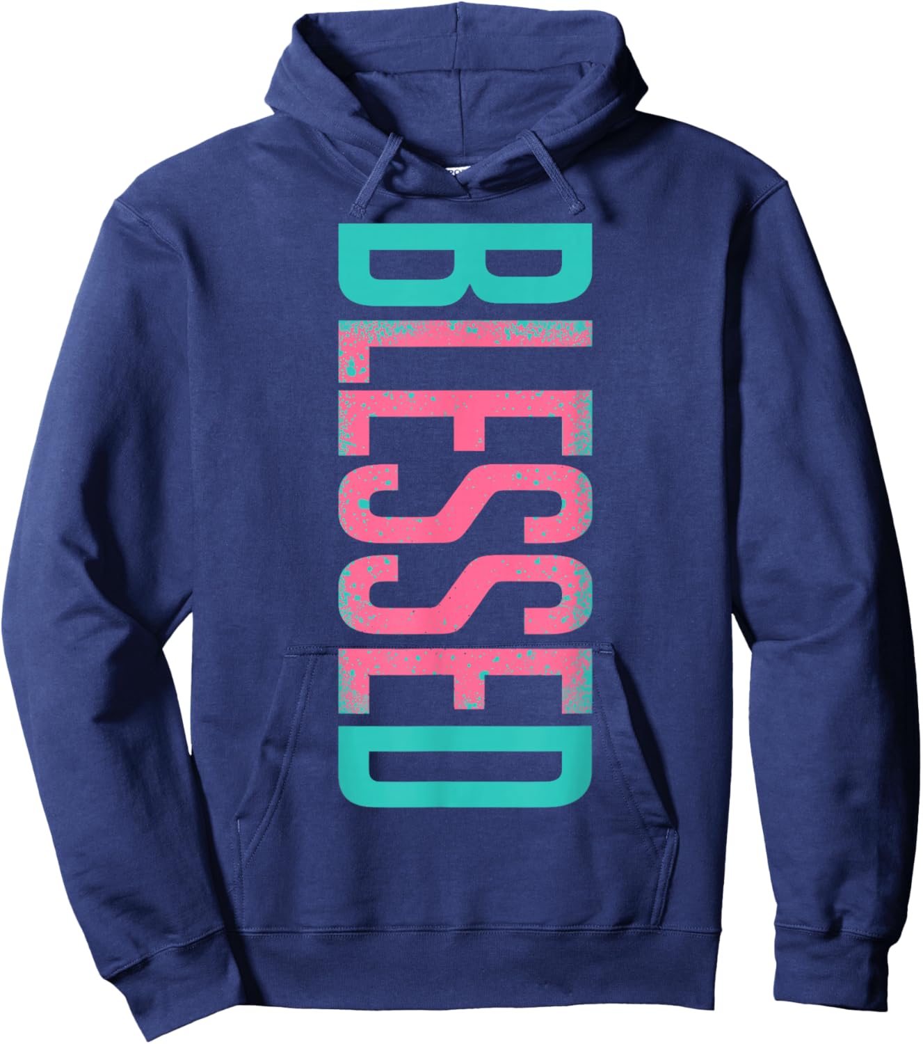 Ultra Pink Teal Aqua Black Graphic Match Hoodie - Hoodie | Navy