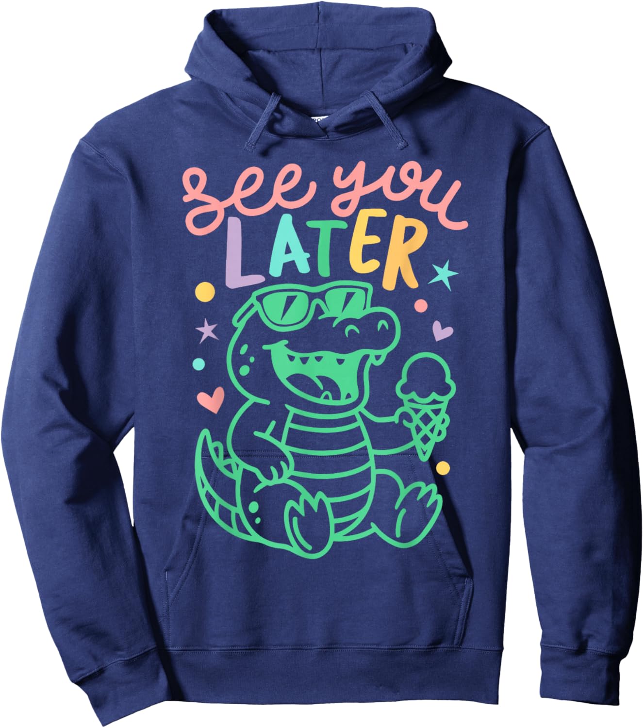 See You Later Teacher Summer Alligator Last Day of School Hoodie - Hoodie | Navy