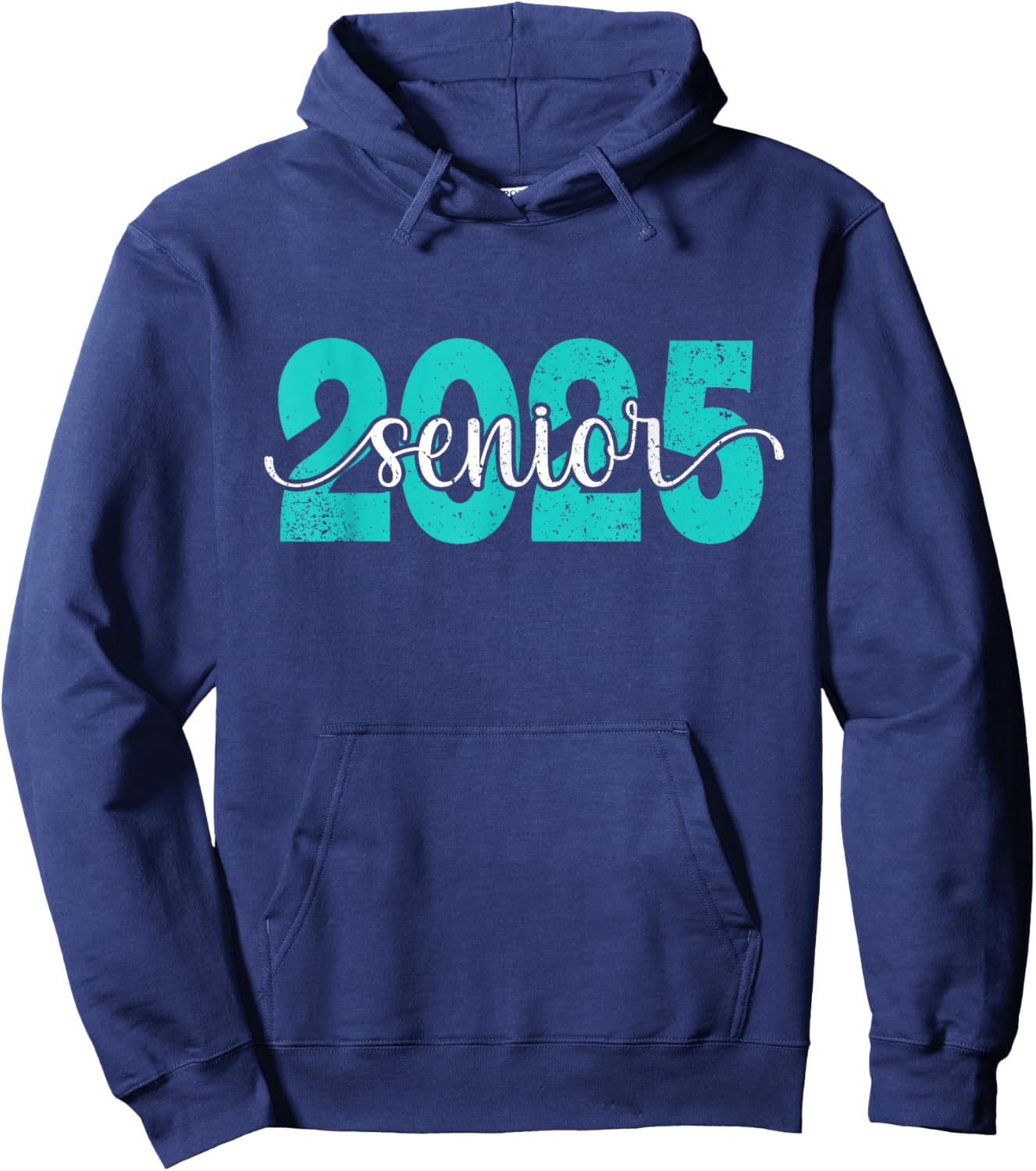 High School Class of 2025 College Senior Graduate Teal Retro Hoodie - Hoodie | Navy