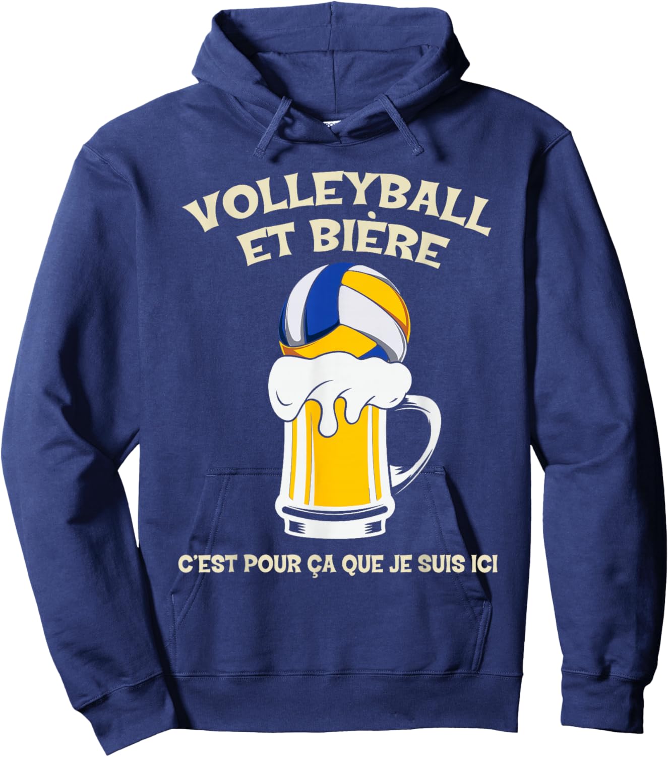 Volleyball and beer that's why I'm Here Humour Hoodie - Hoodie | Navy