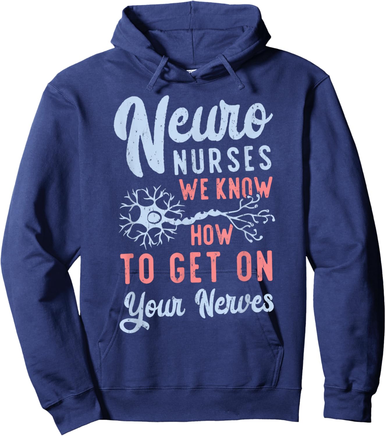 Funny Neuro Nurses ICU RN Neuro Nursing Squad Neuro Tech Hoodie - Hoodie | Navy