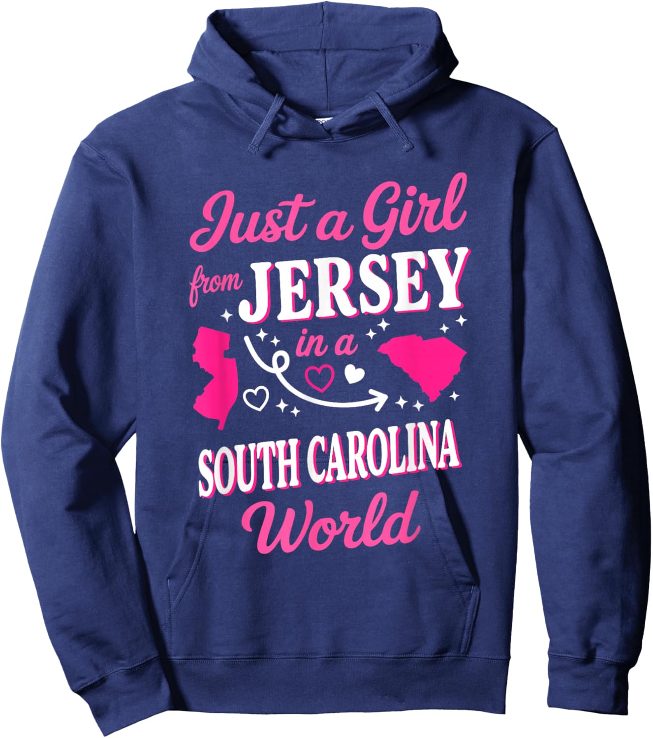 Girl from New Jersey in A South Carolina World Hoodie - Hoodie | Navy