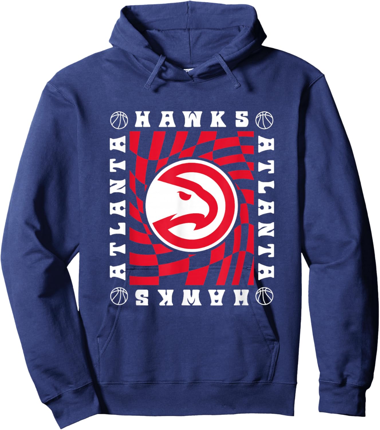 NBA Atlanta Hawks Retro Checkerboard Wave Hoodie - Hoodie | Navy