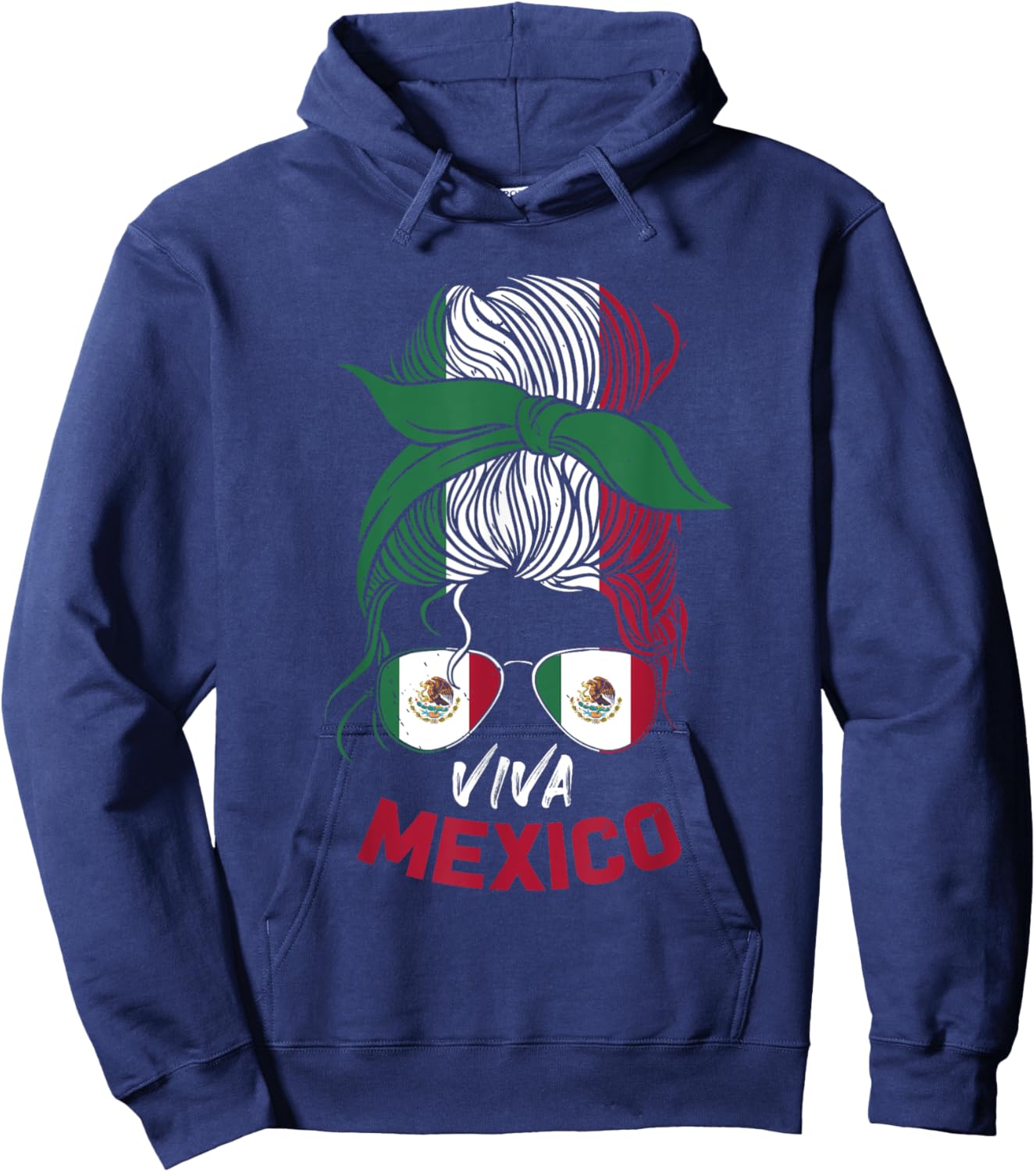 Mexico Vintage Mexican Flag Pride Hat Jersey Hoodie - Hoodie | Navy
